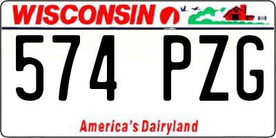 WI license plate 574PZG