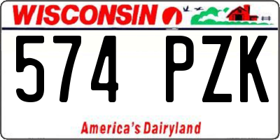 WI license plate 574PZK