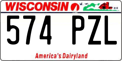 WI license plate 574PZL