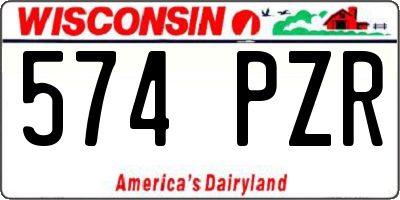 WI license plate 574PZR