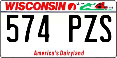 WI license plate 574PZS