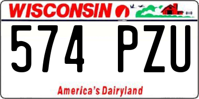 WI license plate 574PZU