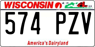 WI license plate 574PZV