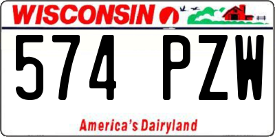 WI license plate 574PZW