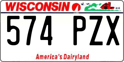 WI license plate 574PZX