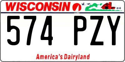 WI license plate 574PZY