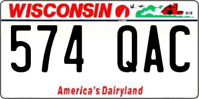 WI license plate 574QAC