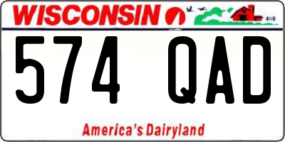 WI license plate 574QAD