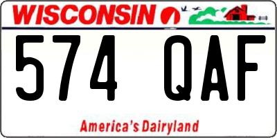 WI license plate 574QAF