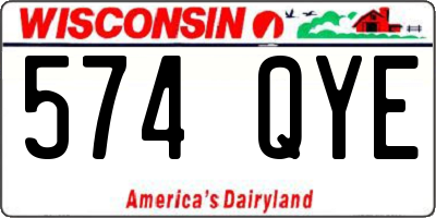 WI license plate 574QYE