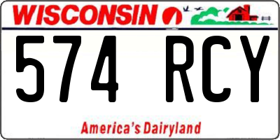 WI license plate 574RCY