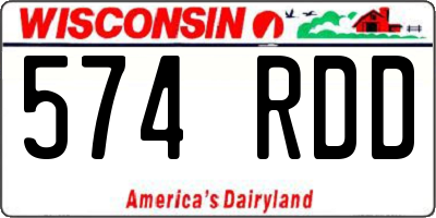 WI license plate 574RDD