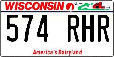 WI license plate 574RHR