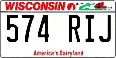 WI license plate 574RIJ
