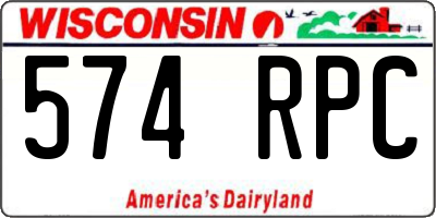 WI license plate 574RPC