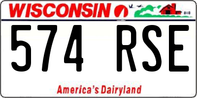 WI license plate 574RSE