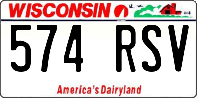 WI license plate 574RSV