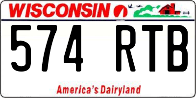 WI license plate 574RTB