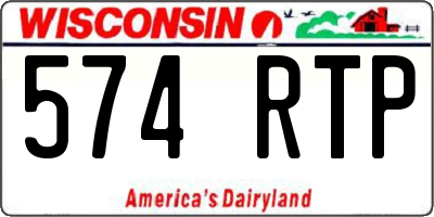 WI license plate 574RTP