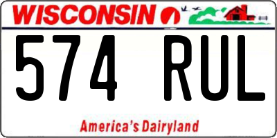 WI license plate 574RUL