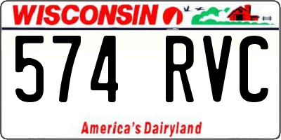 WI license plate 574RVC