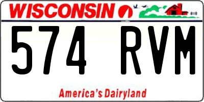 WI license plate 574RVM