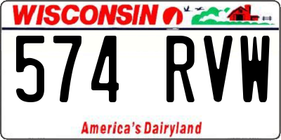 WI license plate 574RVW
