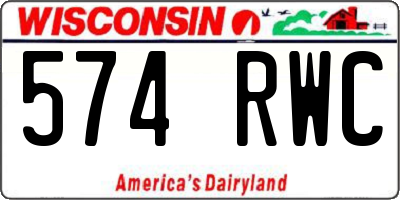WI license plate 574RWC