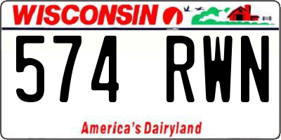WI license plate 574RWN