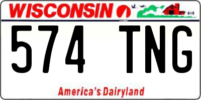 WI license plate 574TNG