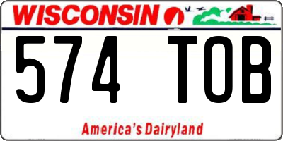 WI license plate 574TOB