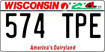 WI license plate 574TPE