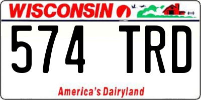 WI license plate 574TRD