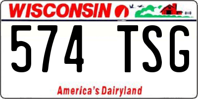WI license plate 574TSG