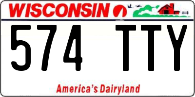 WI license plate 574TTY