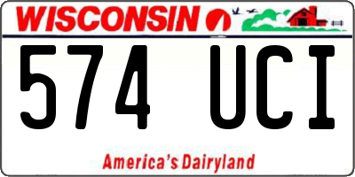 WI license plate 574UCI