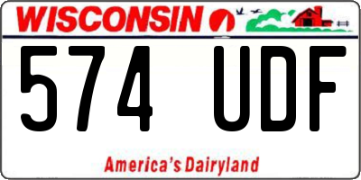 WI license plate 574UDF
