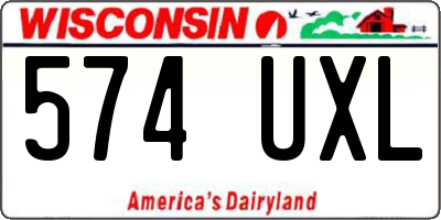 WI license plate 574UXL