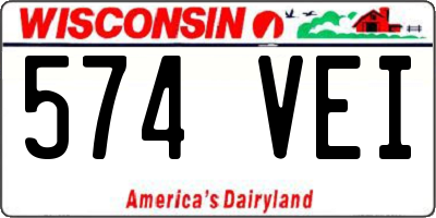 WI license plate 574VEI