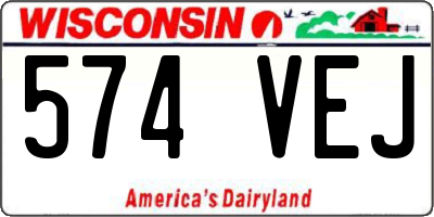 WI license plate 574VEJ
