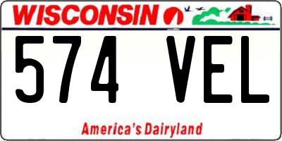 WI license plate 574VEL