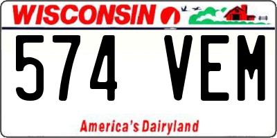 WI license plate 574VEM