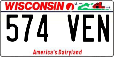 WI license plate 574VEN