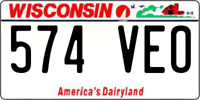 WI license plate 574VEO