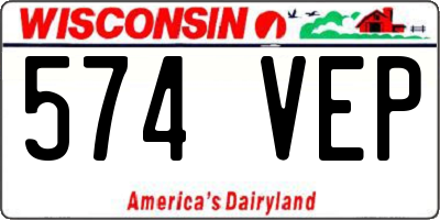 WI license plate 574VEP