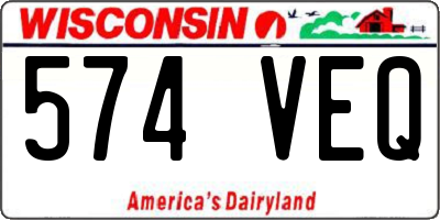 WI license plate 574VEQ