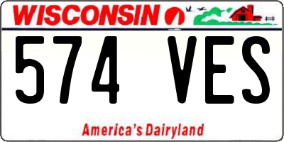 WI license plate 574VES