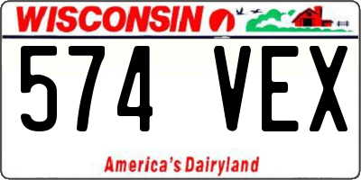 WI license plate 574VEX