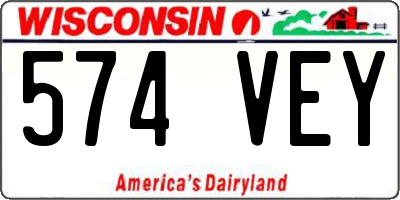 WI license plate 574VEY