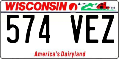WI license plate 574VEZ